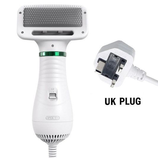 2-in-1 Dog Hair Dryer & Grooming Comb — Quiet 300W Pet Blow Dryer