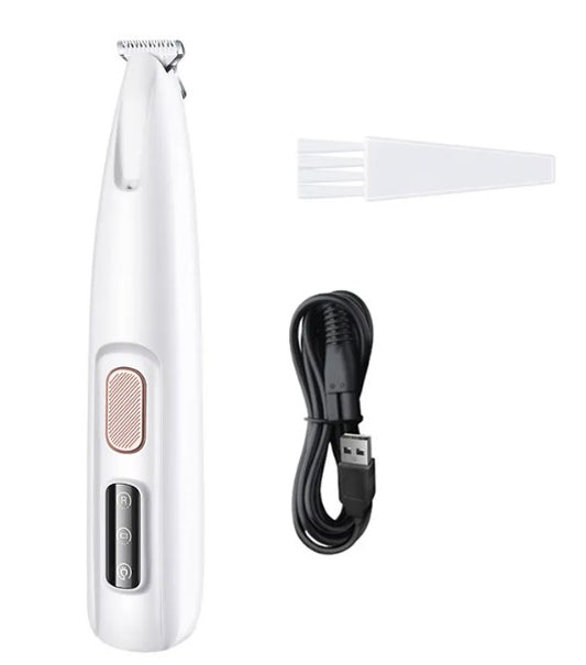 Dog Paw Hair Trimmer with LED Light — Quiet Rechargeable Pet Grooming Clipper